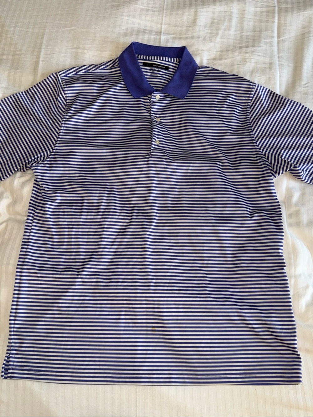 Men's XL / Greg Norman Golf/ Play Dry/Striped/Golf Polo Lavender/Purple/ Size XL